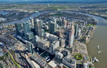 Wider canary wharf aerial photo