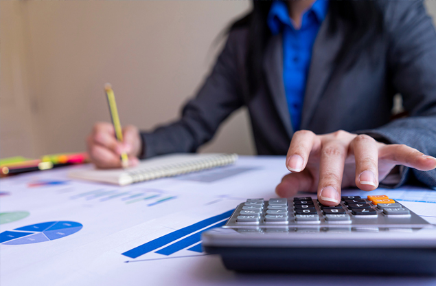 Lady working out calculations